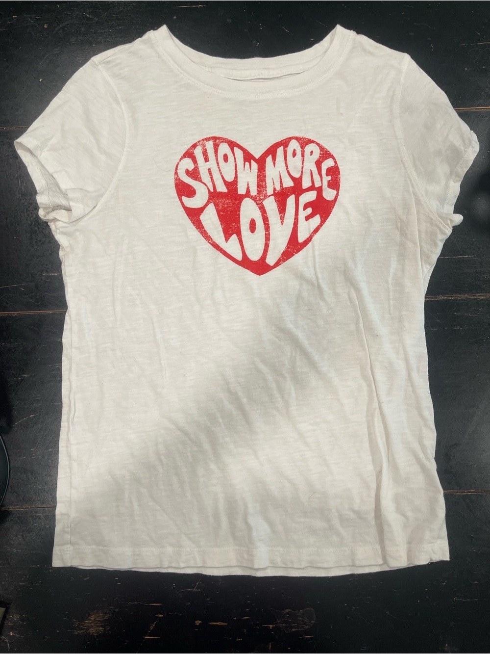 Universal Thread White Tee with Red Heart Graphic